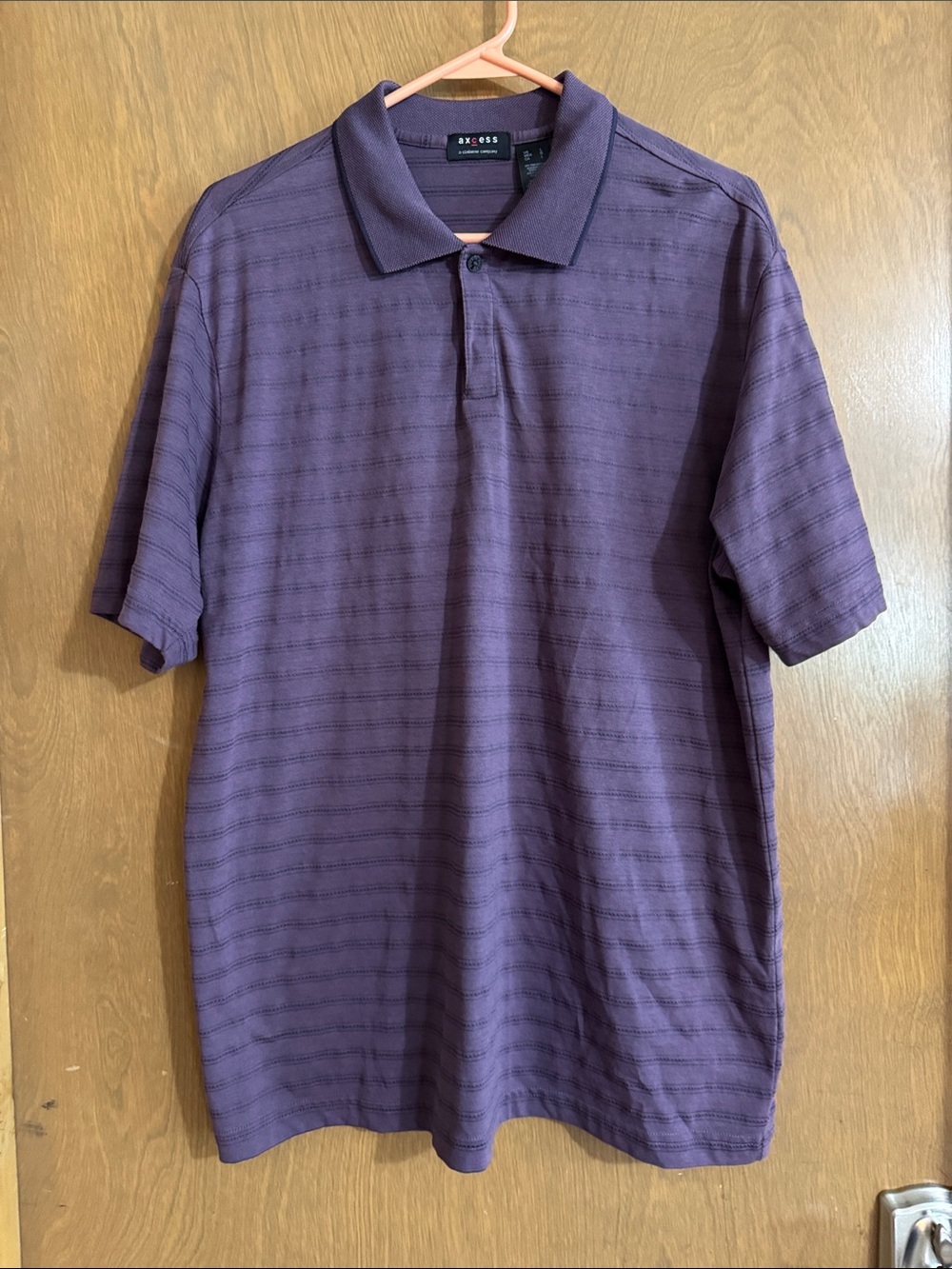 Axcess Men's Purple Striped Polo Shirt